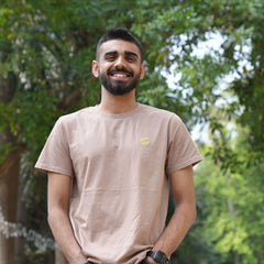 BROWN - MEN TSHIRTS – SUPER COMBED COTTON – PLANT DYED- ANTI MICROBIAL / ANTI BACTERIAL– ROUND NECK – HALF SLEEVE TSHIRT – DURABLE FOR ACTIVE AND EVERYDAY WEAR – 180gsm – PACK OF 1