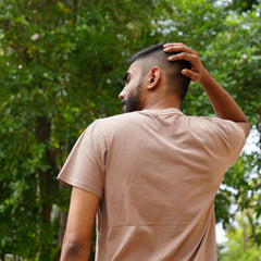 BROWN - MEN TSHIRTS – SUPER COMBED COTTON – PLANT DYED- ANTI MICROBIAL / ANTI BACTERIAL– ROUND NECK – HALF SLEEVE TSHIRT – DURABLE FOR ACTIVE AND EVERYDAY WEAR – 180gsm – PACK OF 1