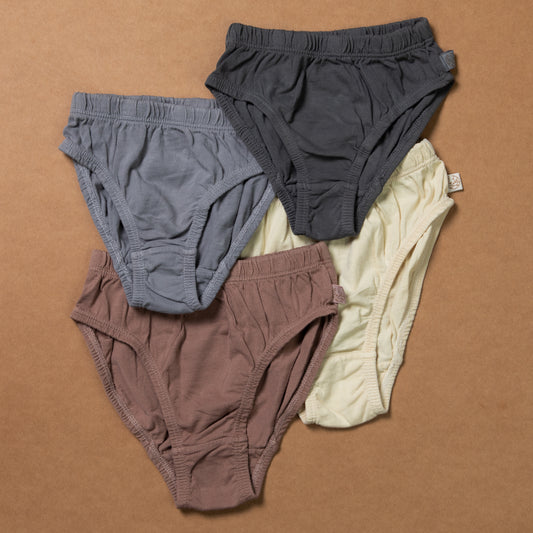 BOYS BRIEF – assorted- Plant Dyed – Anti Microbial / Anti bacterial -Organic Cotton -Mid-waist – Consealed waistband - Comfortable Underwear - Pack Of 3