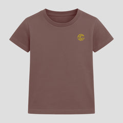 BROWN - UNISEX KIDS TSHIRTS – SUPER COMBED COTTON – PLANT DYED- ANTI MICROBIAL / ANTI BACTERIAL– ROUND NECK – HALF SLEEVE TSHIRT – DURABLE FOR ACTIVE AND EVERYDAY WEAR – 180gsm – PACK OF 1