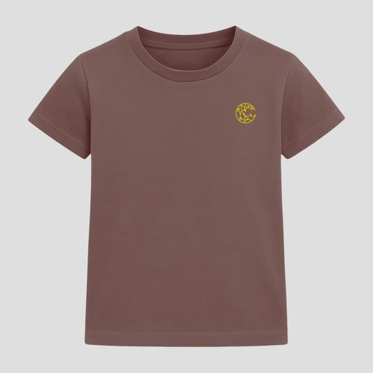 BROWN - UNISEX KIDS TSHIRTS – SUPER COMBED COTTON – PLANT DYED- ANTI MICROBIAL / ANTI BACTERIAL– ROUND NECK – HALF SLEEVE TSHIRT – DURABLE FOR ACTIVE AND EVERYDAY WEAR – 180gsm – PACK OF 1